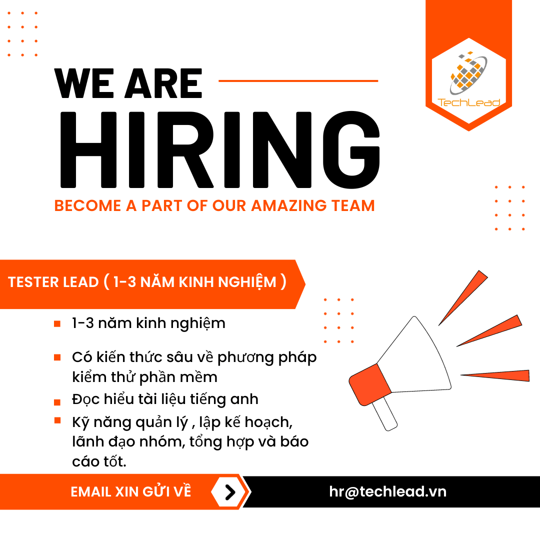 Recruit Tester Leader (1-3 years experience)